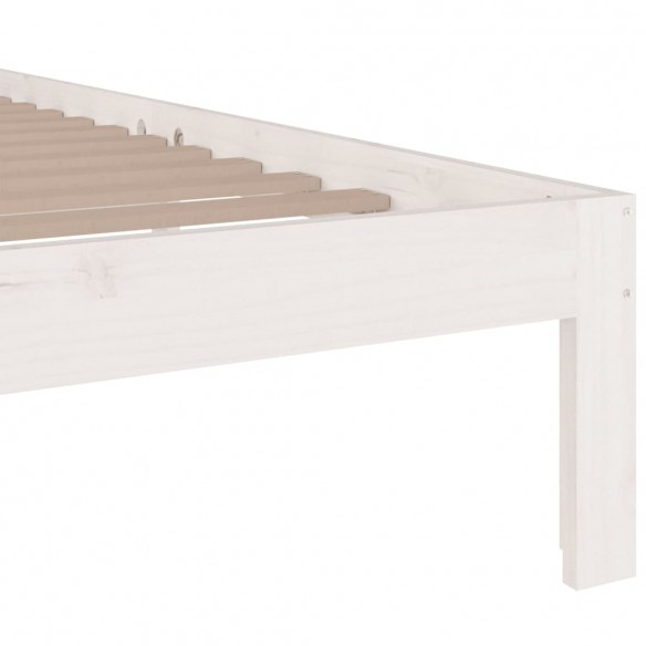 Cadre de lit Blanc Bois massif 200x200 cm