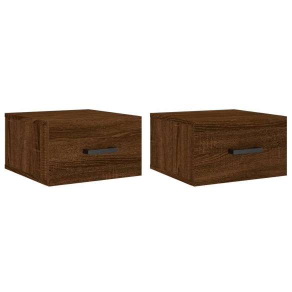 Tables de chevet murales 2 pcs chêne marron 35x35x20 cm