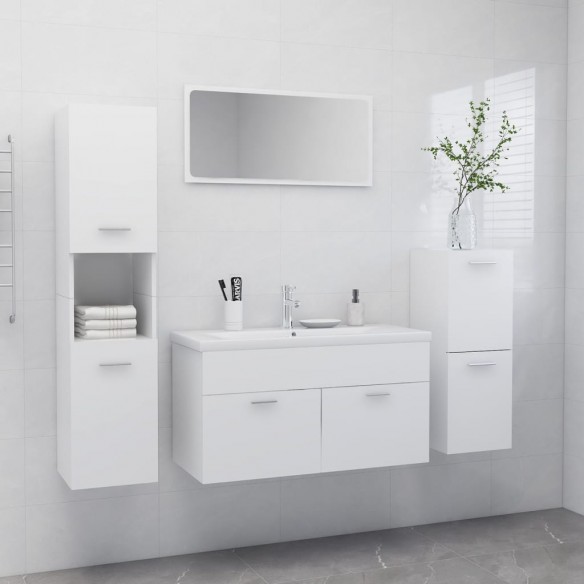 Ensemble de meubles de salle de bain Blanc Aggloméré