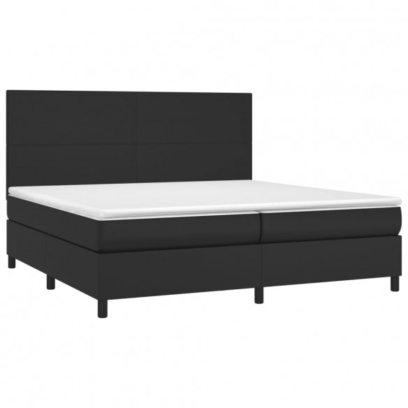 Cadre de lit avec matelas Noir 200x200 cm Similicuir