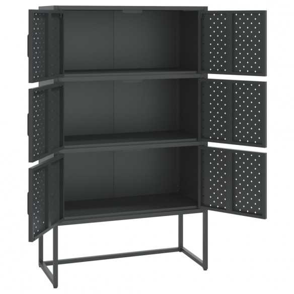 Buffet haut Anthracite 80x35x135 cm Acier