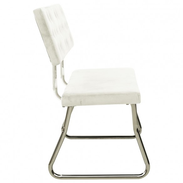 Banc 110 cm Blanc crème Velours