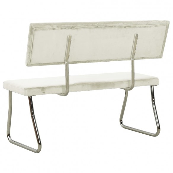 Banc 110 cm Blanc crème Velours