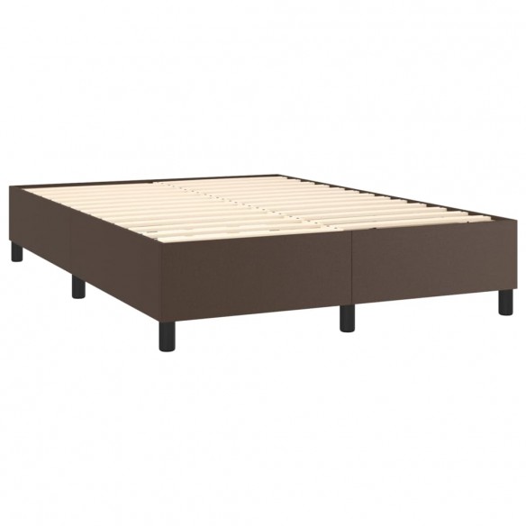 Cadre de lit avec matelas et LED Marron 140x200 cm