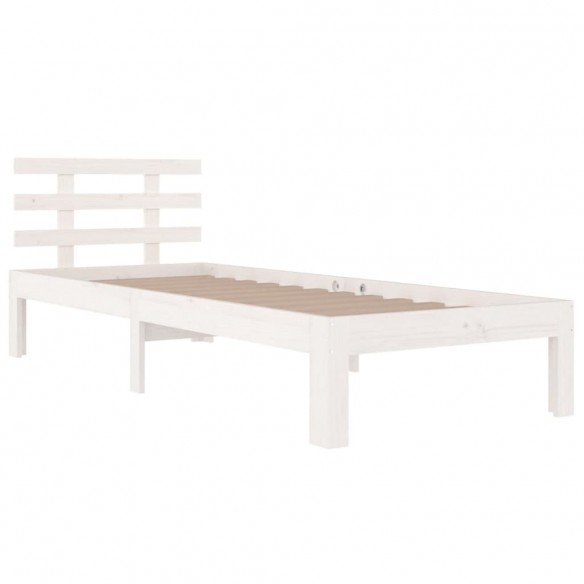 Cadre de lit Blanc Bois massif 90x200 cm