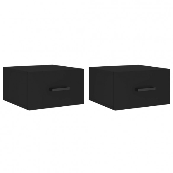 Tables de chevet murales 2 pcs noir 35x35x20 cm