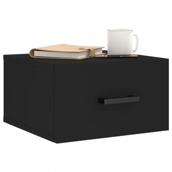 Tables de chevet murales 2 pcs noir 35x35x20 cm