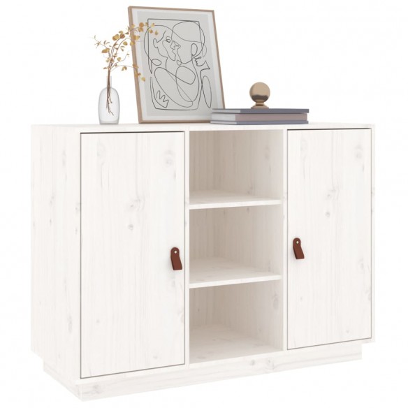 Buffet Blanc 100x40x75 cm Bois massif de pin