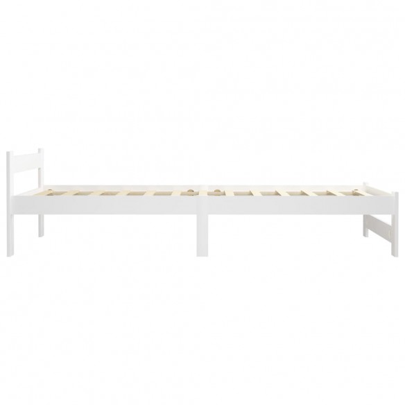 Cadre de lit Blanc Bois de pin massif 90x200 cm