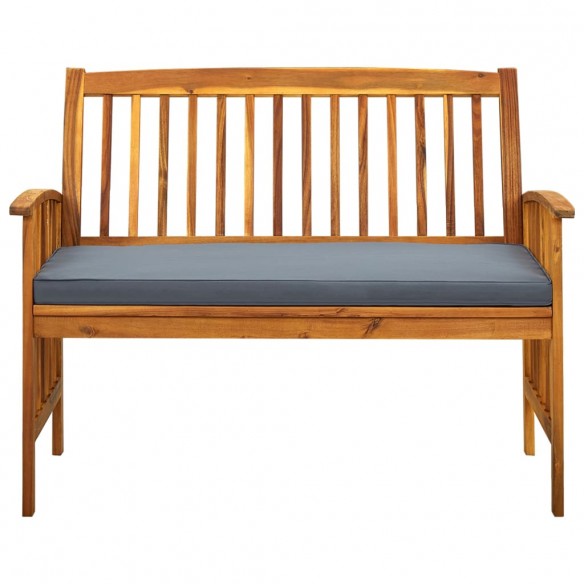 Banc de jardin avec coussin 119 cm Bois solide d'acacia