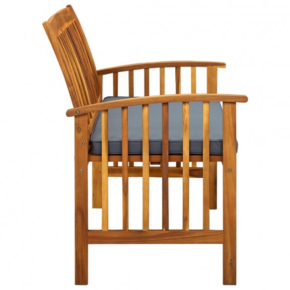 Banc de jardin avec coussin 119 cm Bois solide d'acacia