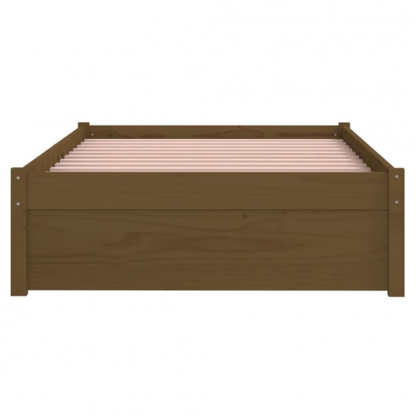 Cadre de lit Marron miel Bois massif 90x190 cm Simple