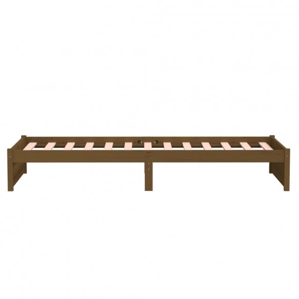 Cadre de lit Marron miel Bois massif 90x190 cm Simple