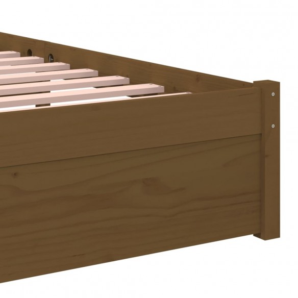 Cadre de lit Marron miel Bois massif 90x190 cm Simple