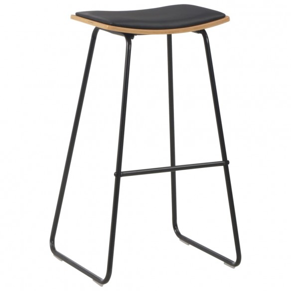 Tabourets de bar lot de 2 noir similicuir