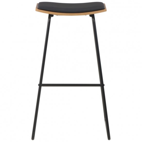 Tabourets de bar lot de 2 noir similicuir