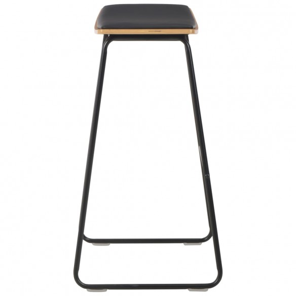 Tabourets de bar lot de 2 noir similicuir