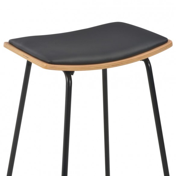 Tabourets de bar lot de 2 noir similicuir