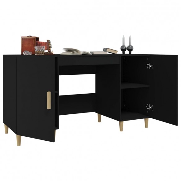 Bureau Noir 140x50x75 cm Bois d'ingénierie