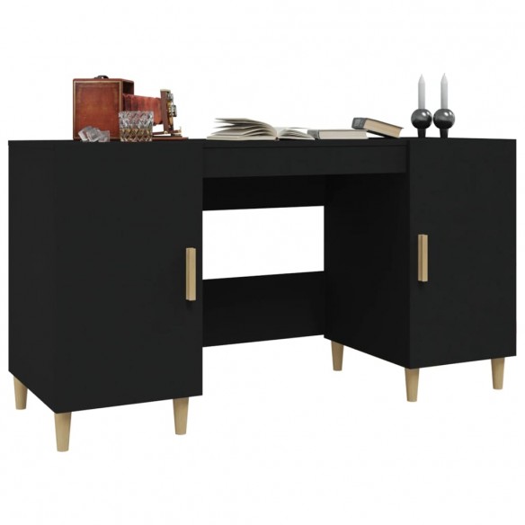 Bureau Noir 140x50x75 cm Bois d'ingénierie