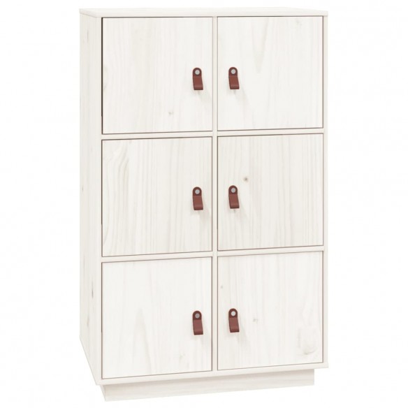 Buffet haut Blanc 67x40x108,5 cm Bois massif de pin