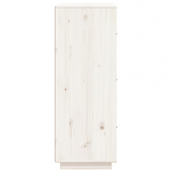 Buffet haut Blanc 67x40x108,5 cm Bois massif de pin