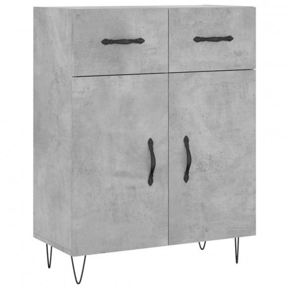 Buffet haut Gris béton 69,5x34x180 cm Bois d'ingénierie