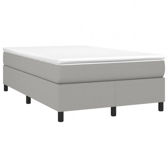 Cadre de lit avec matelas Gris clair 120x200cm Tissu