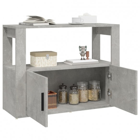 Buffet Gris béton 80x30x60 cm Bois d'ingénierie