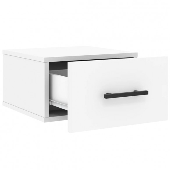 Table de chevet murale blanc 35x35x20 cm