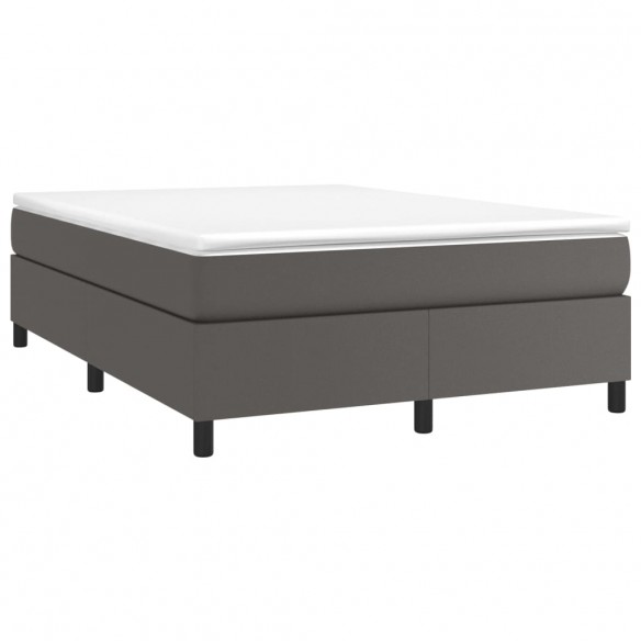 Cadre de lit avec matelas Gris 140x200 cm Similicuir