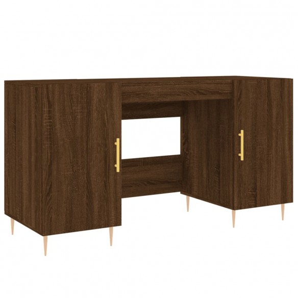 Bureau chêne marron 140x50x75 cm bois d'ingénierie