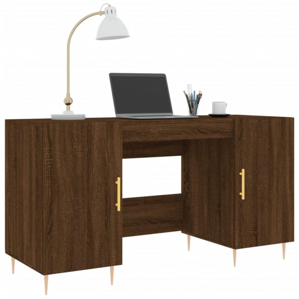 Bureau chêne marron 140x50x75 cm bois d'ingénierie