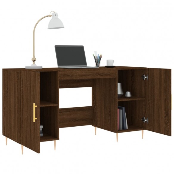 Bureau chêne marron 140x50x75 cm bois d'ingénierie