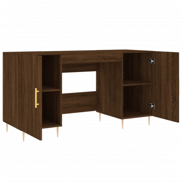 Bureau chêne marron 140x50x75 cm bois d'ingénierie