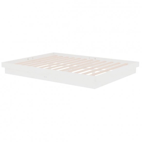 Cadre de lit Blanc Bois massif 150x200 cm Grand