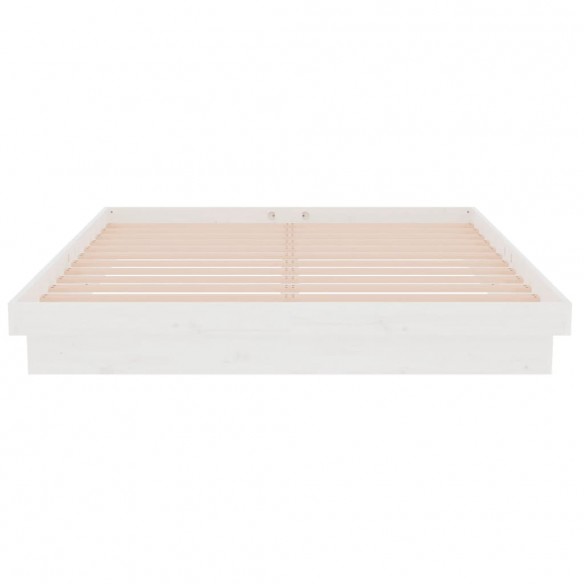 Cadre de lit Blanc Bois massif 150x200 cm Grand