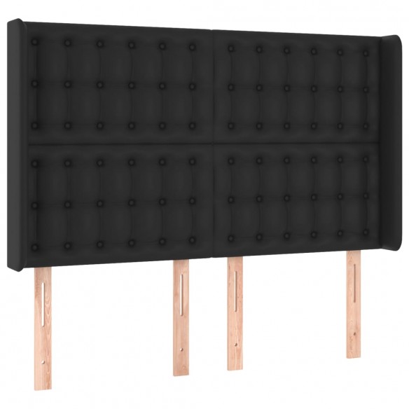 Cadre de lit matelas LED Noir 140x190cm Similicuir