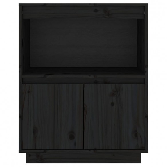 Buffet Noir 60x34x75 cm Bois massif de pin