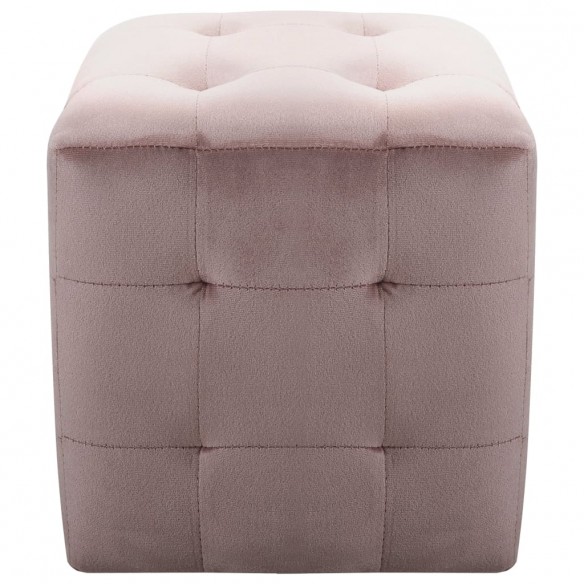 2 pcs Poufs Rose 30 x 30 x 30 cm Tissu velours