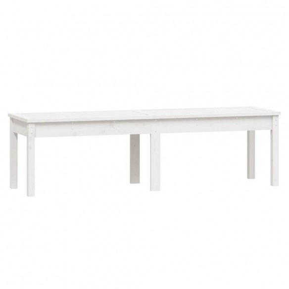 Banc de jardin à 2 places blanc 159,5x44x45 cm bois massif pin