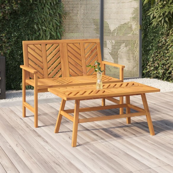 Ensemble de salon de jardin 2 pcs bois d'acacia solide