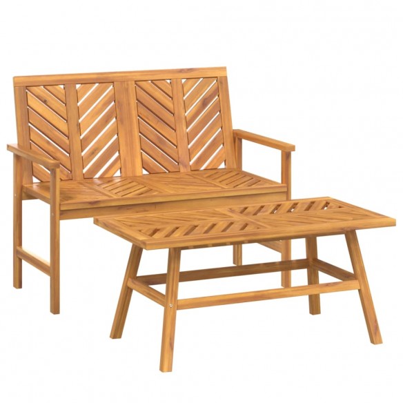 Ensemble de salon de jardin 2 pcs bois d'acacia solide