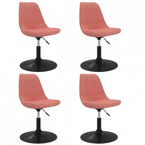 Chaises à dîner pivotantes 4 pcs Rose Velours