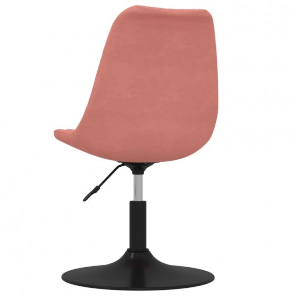 Chaises à dîner pivotantes 4 pcs Rose Velours