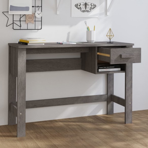 Bureau HAMAR Gris clair 110x40x75 cm Bois massif de pin