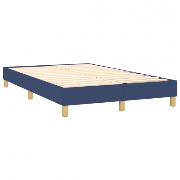 Cadre de lit avec matelas Bleu 120x200 cm Tissu