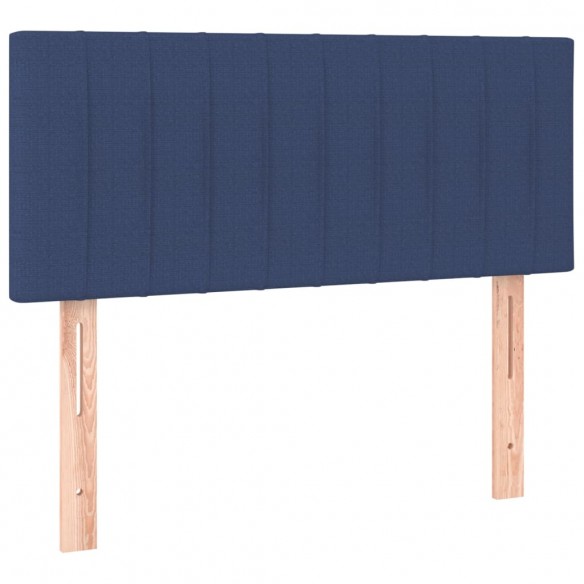 Cadre de lit avec matelas Bleu 100x200 cm Tissu