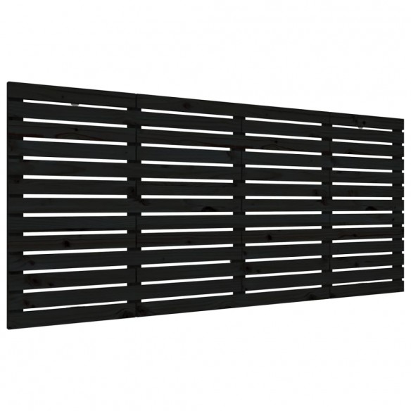 Tête de lit murale Noir 166x3x91,5 cm Bois massif de pin