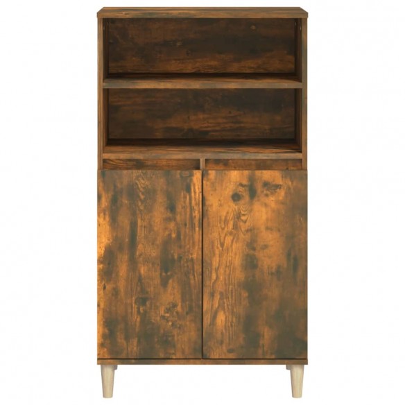 Buffet haut Chêne fumé 60x36x110 cm Bois d'ingénierie